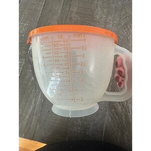VINTAGE Tupperware 1977‎ 8-Cup Orange Lid Pouring Mixing Bowl USA Made